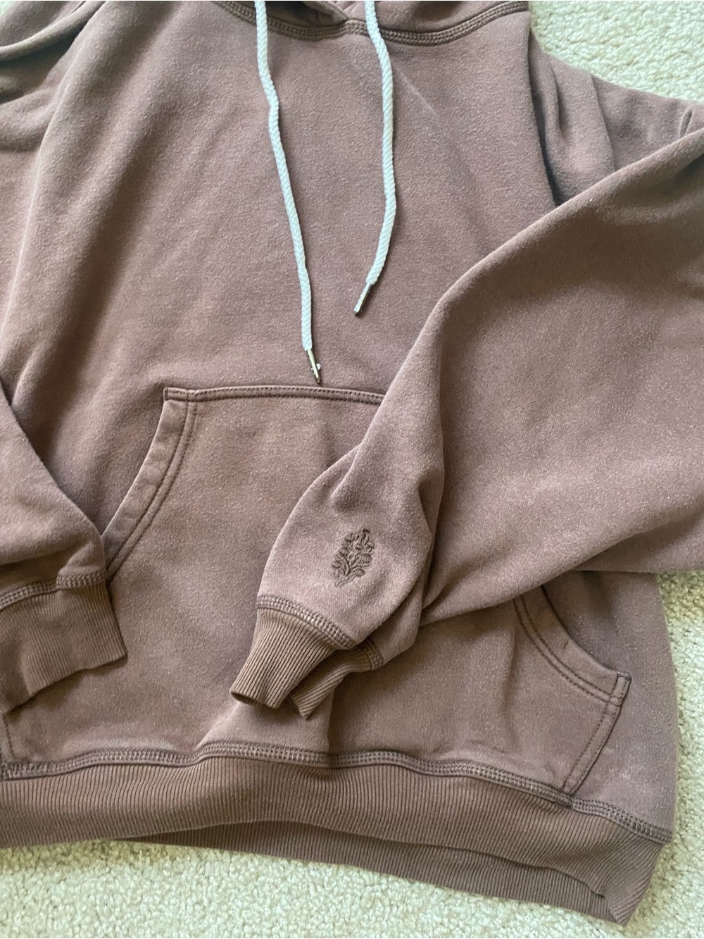 Free People FP Movement Final Call Hoodie Sweatshirt Brown Medium - Picture 7 of 11